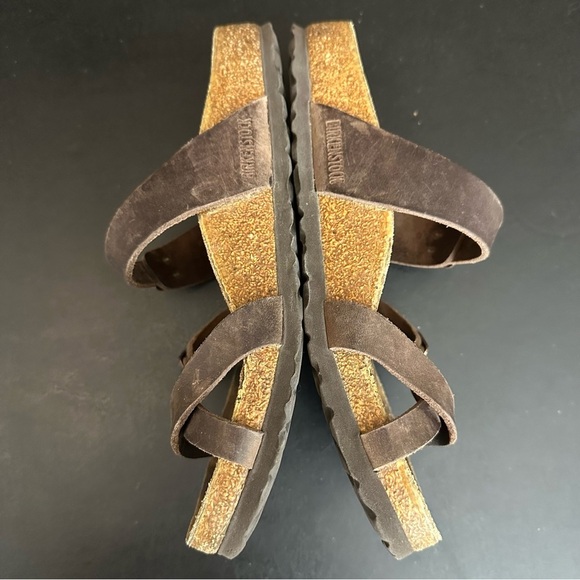 Birkenstock Mayari Womens 38 Regular US 7- 7.5 Brown Leather Cork Sandals - Picture 7 of 9